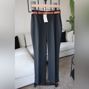 ZARA Belted Straight Leg Pants- Black- Medium